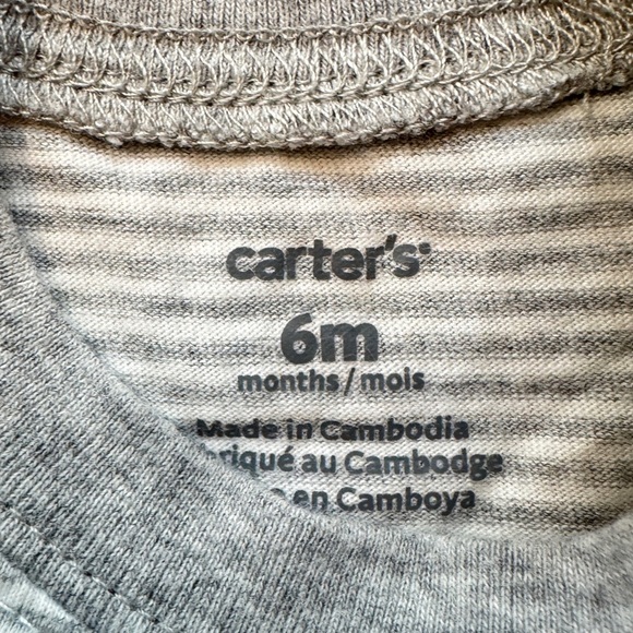 Gray And White Striped Baby Shirt - Picture 3 of 3